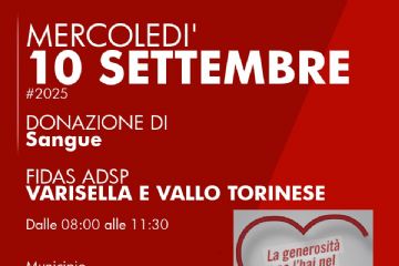 locandina donazione 10/09/2025