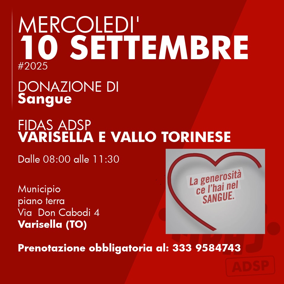 locandina donazione 10/09/2025